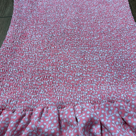 French Connection Elao Verona Crepe Smocked Dress Pink Sz M Pink Party Cocktail - Picture 6 of 13